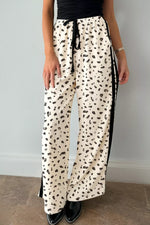 Leopard Print Side Stripe Detail Loose Drawstring Pants