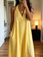 Full Size Halter Neck Wide-Leg Jumpsuit Plus Size