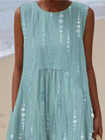 Full Size Round Neck Sleeveless Casual Midi Dress Plus Size
