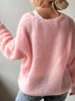 V-Neck Dropped Shoulder Sweater