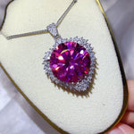 20 Carat Moissanite 925 Sterling Silver Pendant Necklace