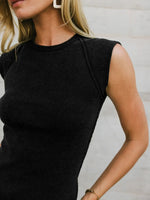 Solid Color Round Neck T-Shirt - Ladyez