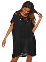 Bohemian Crochet Trim Beach Cover Up Dress - Ladyez