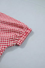 Gingham Half Sleeve Blouse
