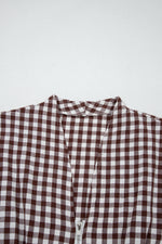Gingham Zip-Front Midi Dress