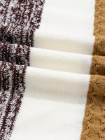 Mixed Texture Knit Striped Color Block Loose Sweater