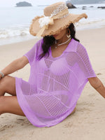 Hollow Out Collared Neck Cover-Up - Ladyez