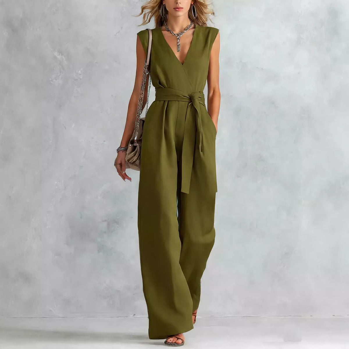 Sleeveless Wide Leg Jumpsuit