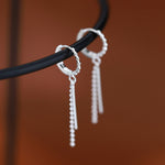 925 Sterling Silver Hoop Drop Earrings