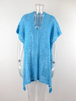 Angel Wings Cutout V-Neck Cover-Up with Tassel - Ladyez