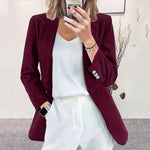 Corduroy Lapel Collar Casual Blazer
