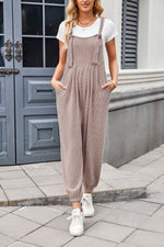 Lovelet Knotted Strap Overalls with Pockets - Ladyez