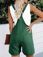 Casual Wide Strap Overalls with Pockets