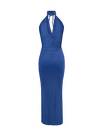 Backless Lace Up Back Sleeveless Maxi Dress - Ladyez