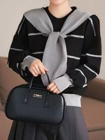 Striped Round Neck Long Sleeve Sweater