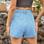 High-Waist Denim Shorts with Pockets