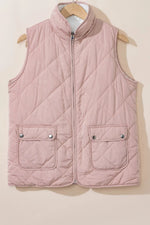 Fuzzy Zip Up Vest Coat with Pockets