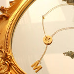 18K Gold-Plated Titanium Steel Letter Pendant Necklace