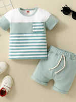 Children's Striped T-shirt and Shorts Set