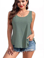 Full Size Scoop Neck Wide Strap Tank Plus Size - Ladyez