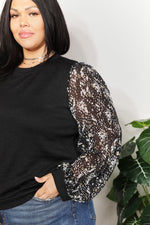 And The WhyFull Size Foil Printed Sleeve Top