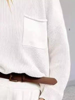 Pocket Detail Dropped Shoulder Sweater
