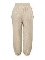 Smocked Textured Casual Pants