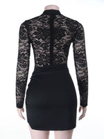 Lace Long Sleeve Bodycon Mini Dress