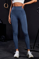 Wide Waistband High Waist Active Leggings - Ladyez