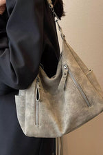 Zipper Details Adjustable Strap Crossbody Bag