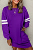 Stripe Long Sleeve Casual Sweatshirt Dress