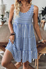 Striped Round Neck Sleeveless Mini Dress