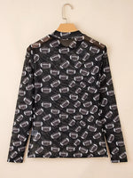 Game Day Mesh Sheer Long Sleeve Top