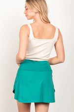 VERY J Crossover Waist Active Skirt with Short Liner - Ladyez