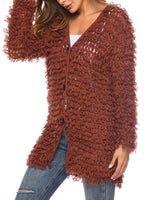 Textured Knit Button Up Cardigan
