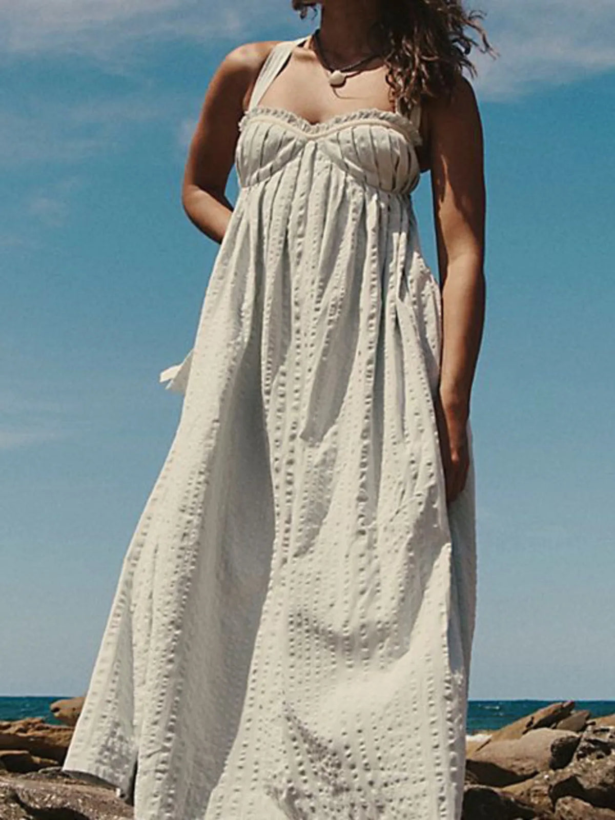 Sweetheart Neck Midi Dress