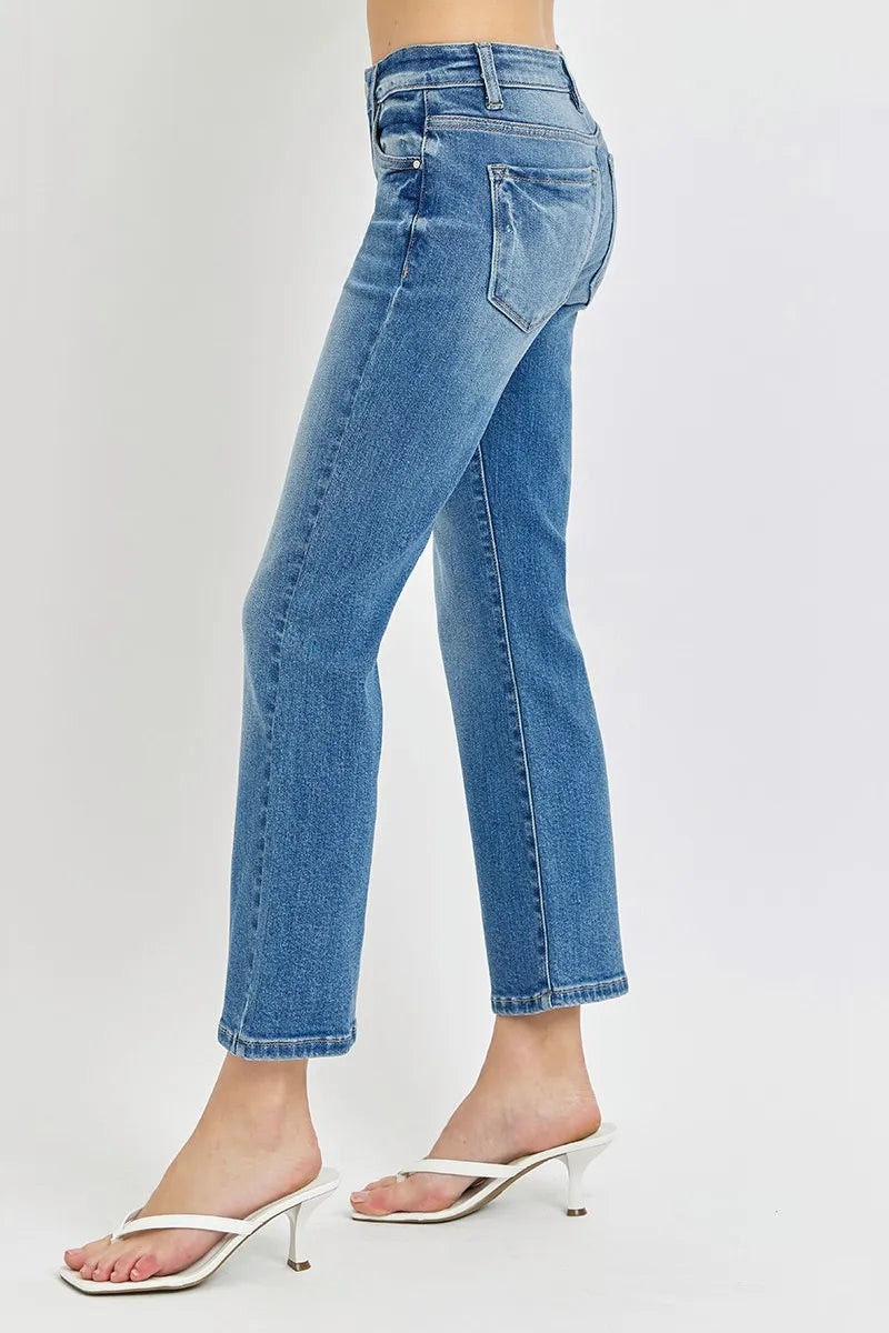 RISEN Full Size Low Rise Crop Flare Jeans Plus Size - Ladyez