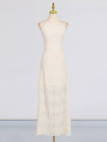 Ruched Halter Neck Maxi Dress