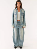 Button Up Denim Jacket and Jeans Set