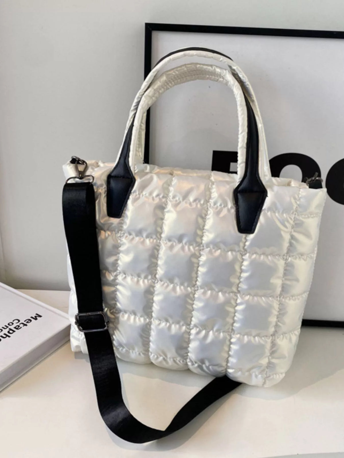Bubble Textured Tote Crossbody Bag