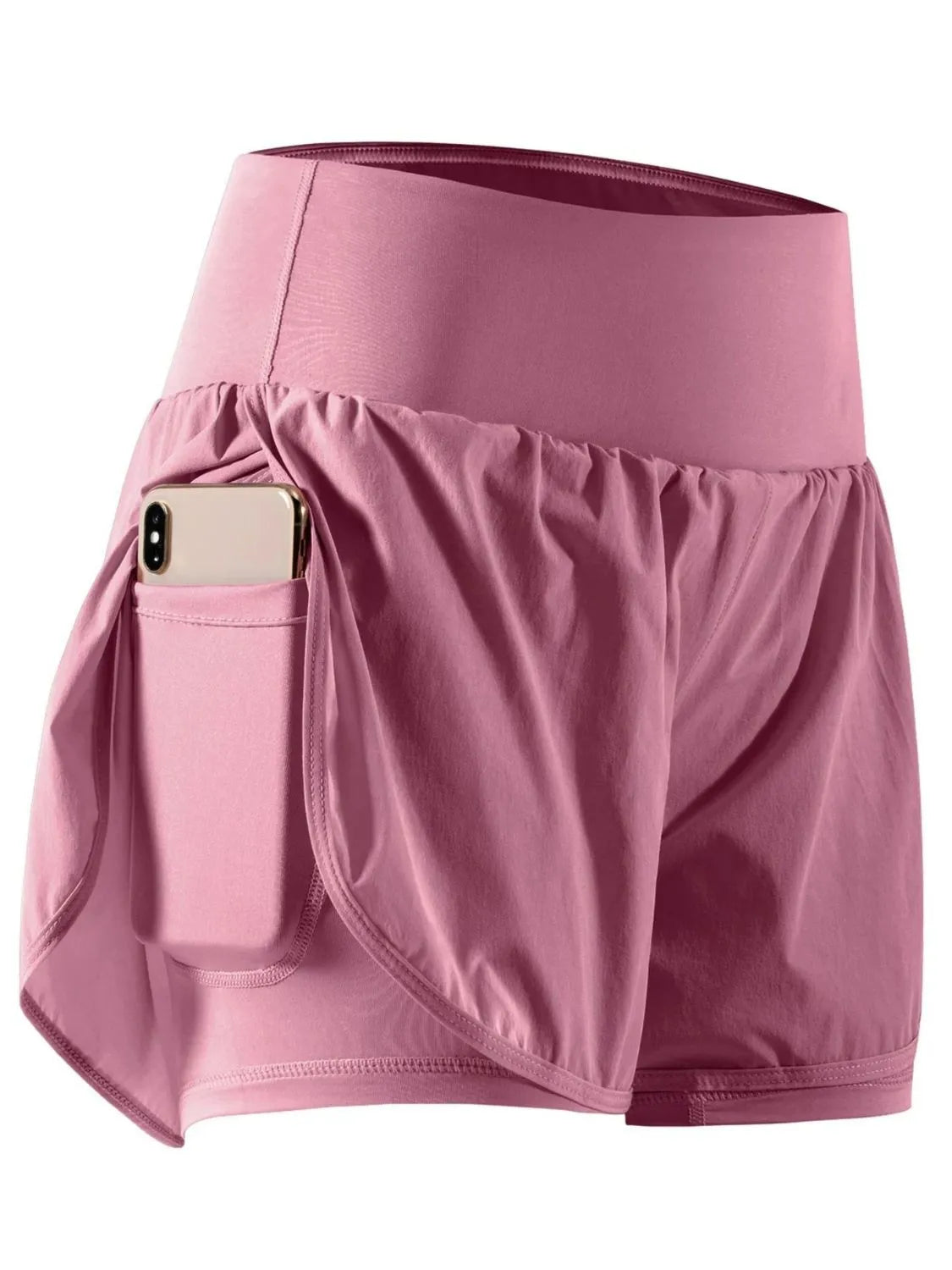 Pocketed High Waist Active Shorts - Ladyez