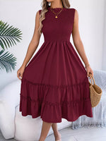 Smocked Sleeveless Tiered Dress