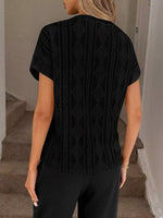 Diamond Pattern Round Neck Top