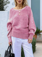 Striped Boat Neck Casual Sweater