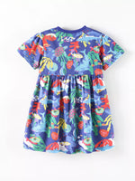 Children's Marine Life Print A-Line Dress