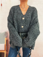 Cable Knit Button-Up Cardigan