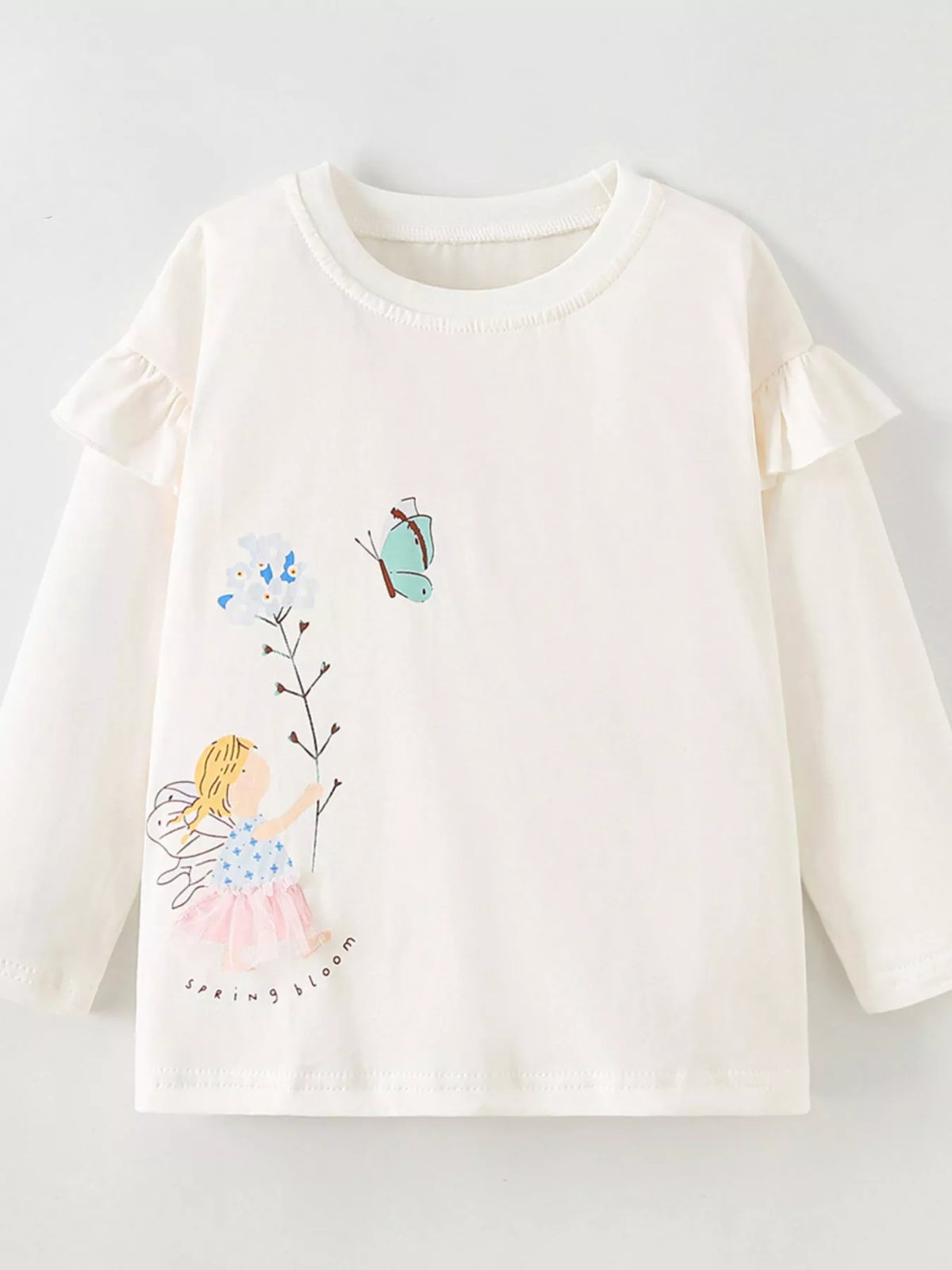 Children's Ruffle Long Sleeve Graphic T-Shirt