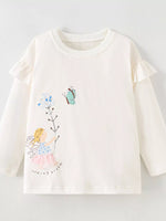 Children's Ruffle Long Sleeve Graphic T-Shirt