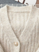 Cable Knit Button-Up Cardigan