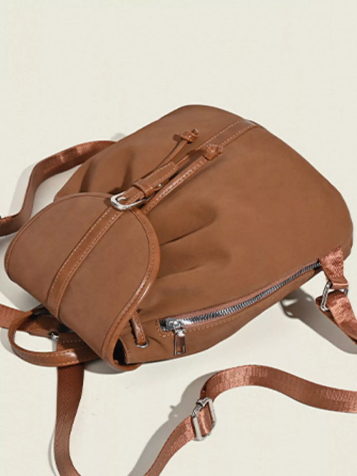 Drawstring Closure Flap Backpack Bag